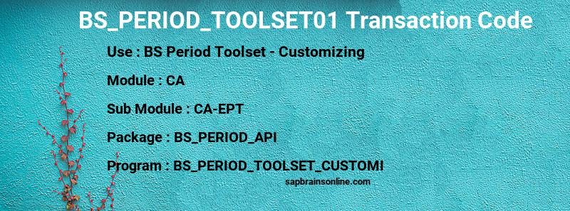 SAP BS_PERIOD_TOOLSET01 transaction code