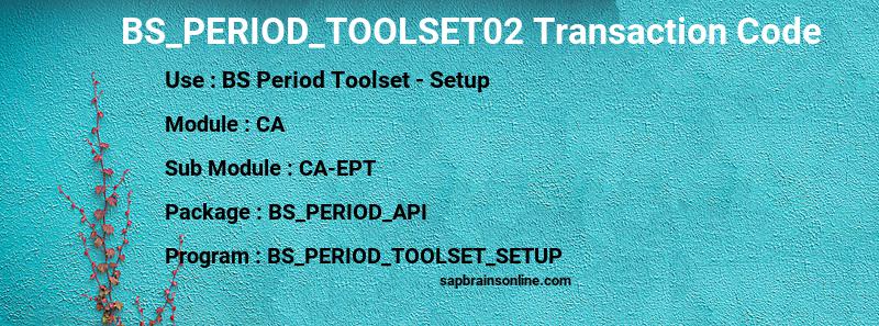 SAP BS_PERIOD_TOOLSET02 transaction code