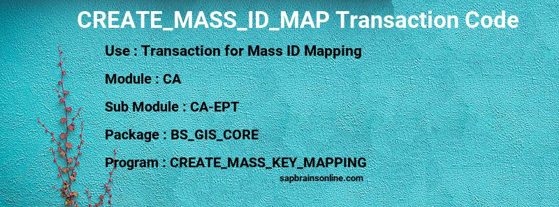 SAP CREATE_MASS_ID_MAP transaction code