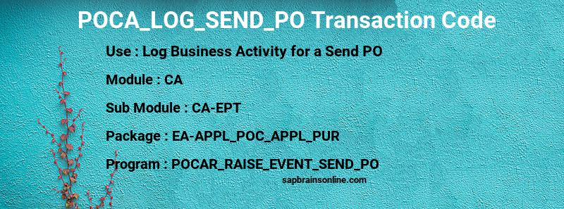 SAP POCA_LOG_SEND_PO transaction code