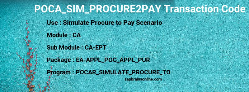 SAP POCA_SIM_PROCURE2PAY transaction code