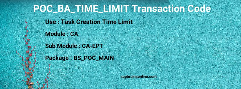 SAP POC_BA_TIME_LIMIT transaction code