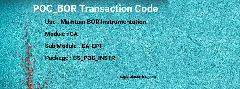 SAP POC_BOR transaction code