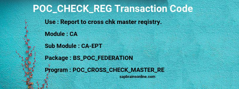 SAP POC_CHECK_REG transaction code