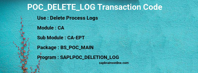 SAP POC_DELETE_LOG transaction code
