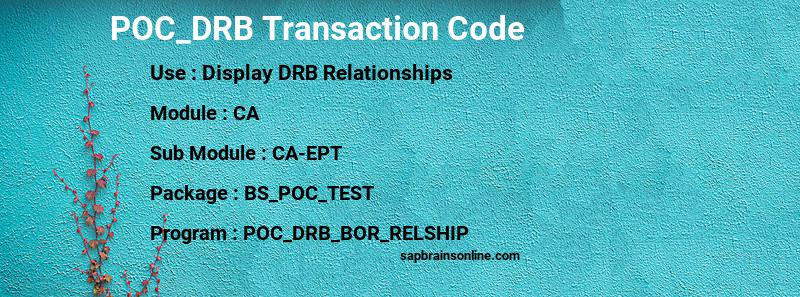 SAP POC_DRB transaction code