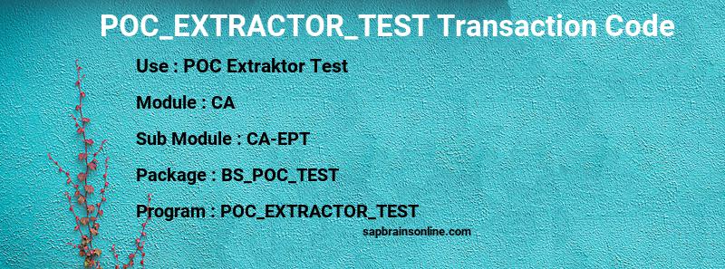 SAP POC_EXTRACTOR_TEST transaction code