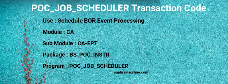 SAP POC_JOB_SCHEDULER transaction code