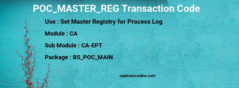 SAP POC_MASTER_REG transaction code
