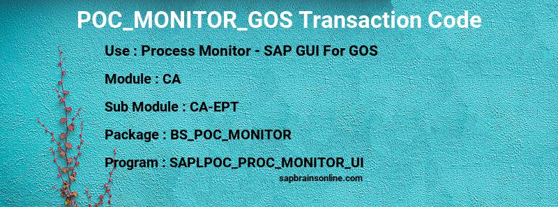 SAP POC_MONITOR_GOS transaction code