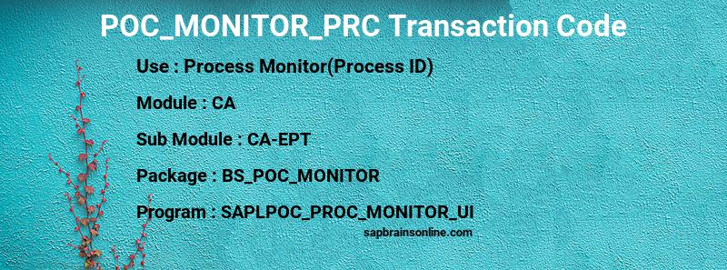 SAP POC_MONITOR_PRC transaction code