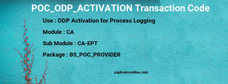 SAP POC_ODP_ACTIVATION transaction code