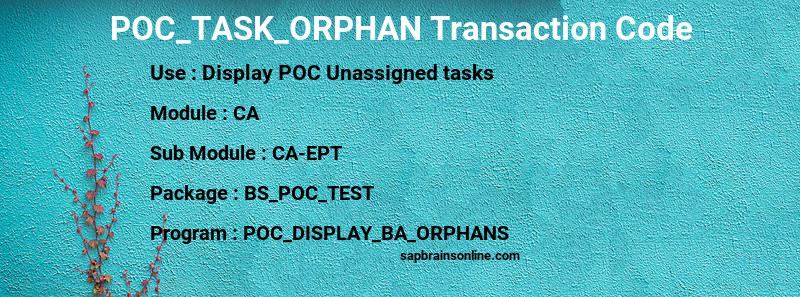 SAP POC_TASK_ORPHAN transaction code