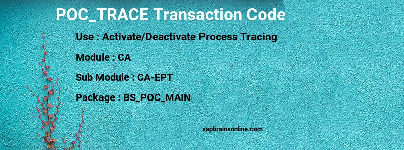 SAP POC_TRACE transaction code