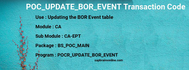 SAP POC_UPDATE_BOR_EVENT transaction code