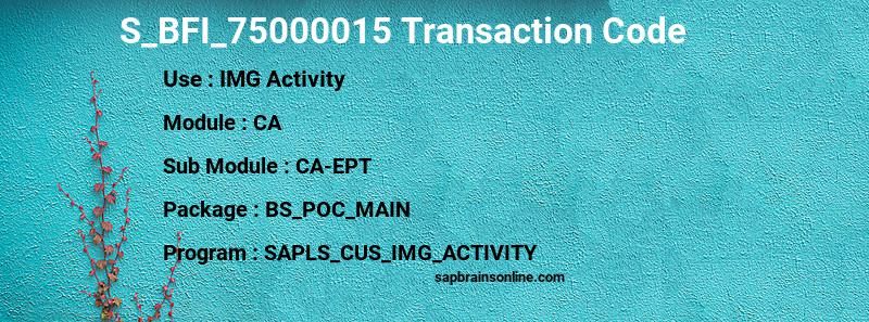 SAP S_BFI_75000015 transaction code