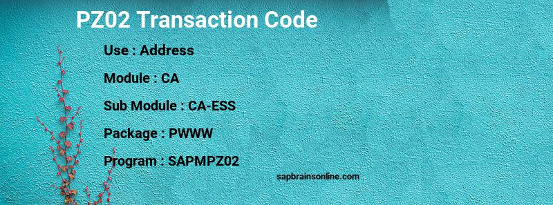SAP PZ02 transaction code