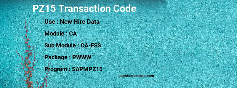 SAP PZ15 transaction code
