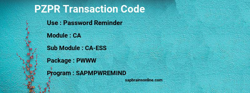 SAP PZPR transaction code