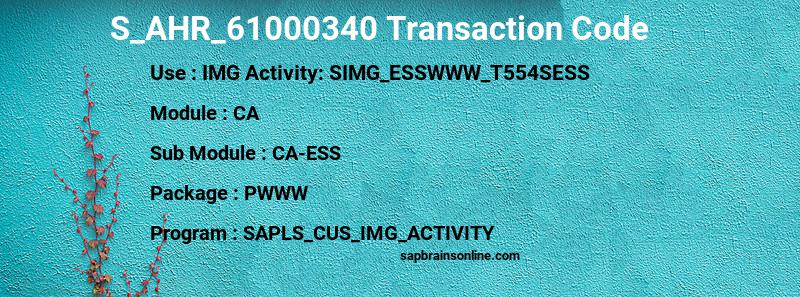 SAP S_AHR_61000340 transaction code