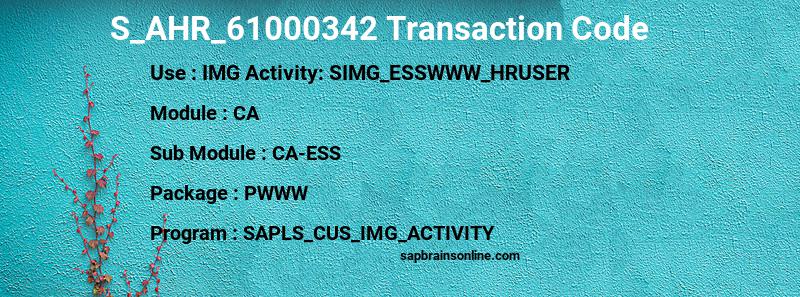 SAP S_AHR_61000342 transaction code