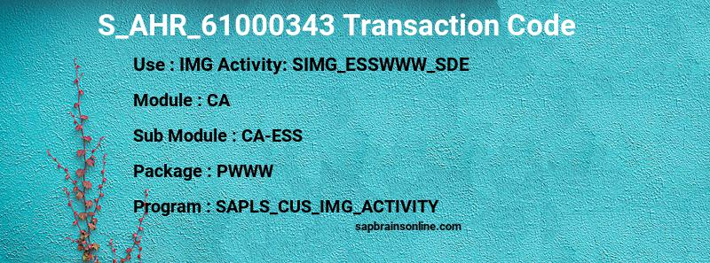 SAP S_AHR_61000343 transaction code