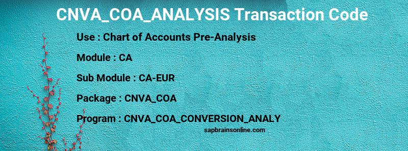 SAP CNVA_COA_ANALYSIS transaction code