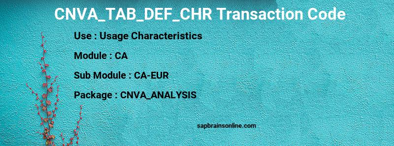 SAP CNVA_TAB_DEF_CHR transaction code