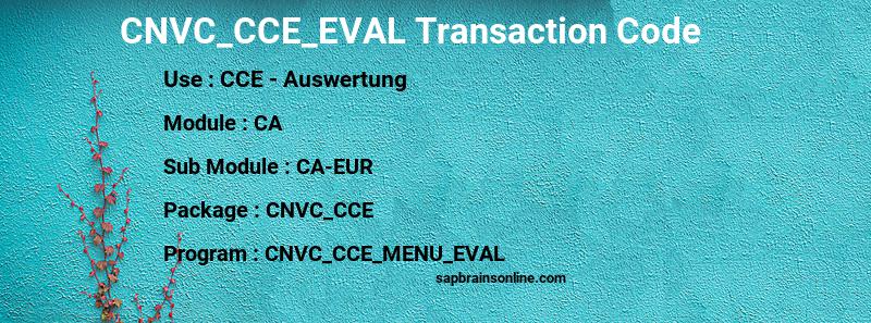 SAP CNVC_CCE_EVAL transaction code