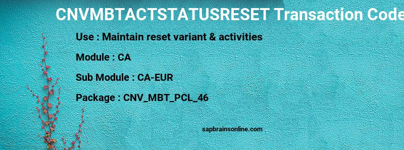 SAP CNVMBTACTSTATUSRESET transaction code