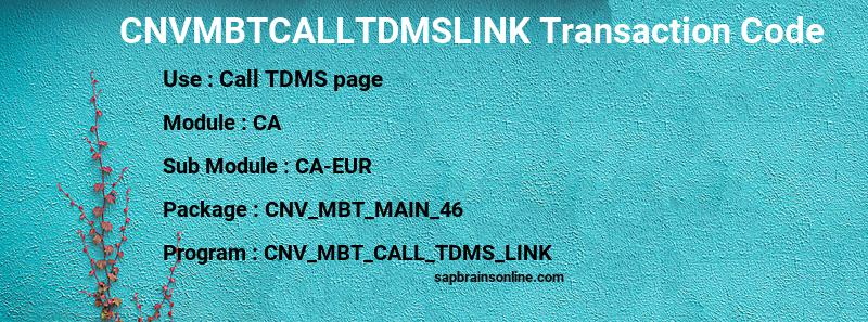 SAP CNVMBTCALLTDMSLINK transaction code