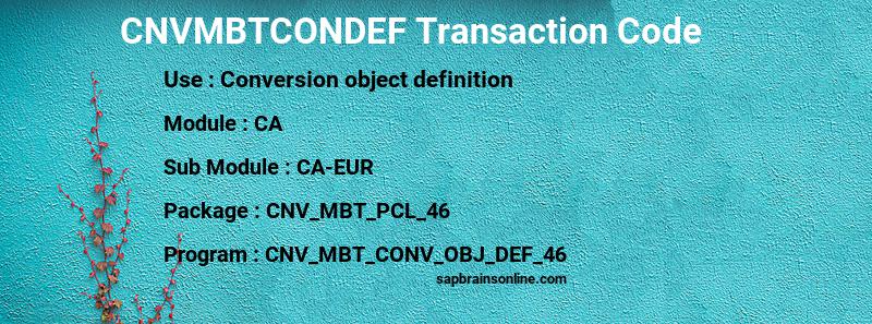SAP CNVMBTCONDEF transaction code