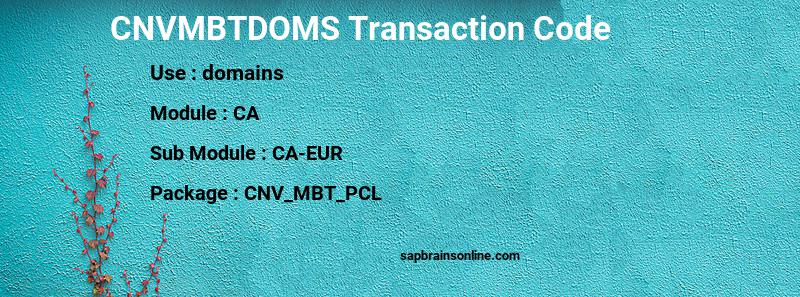 SAP CNVMBTDOMS transaction code