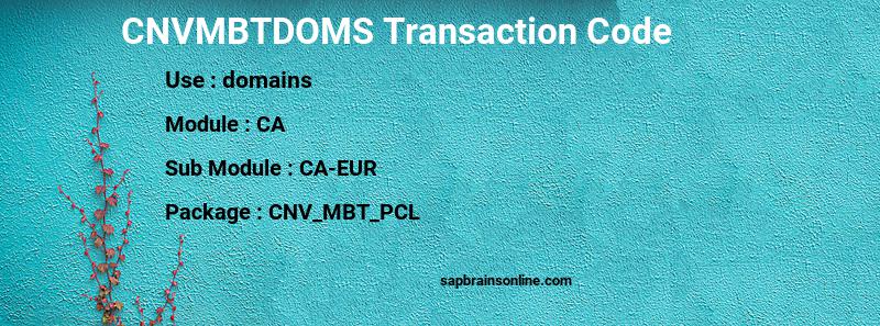 SAP CNVMBTDOMS transaction code