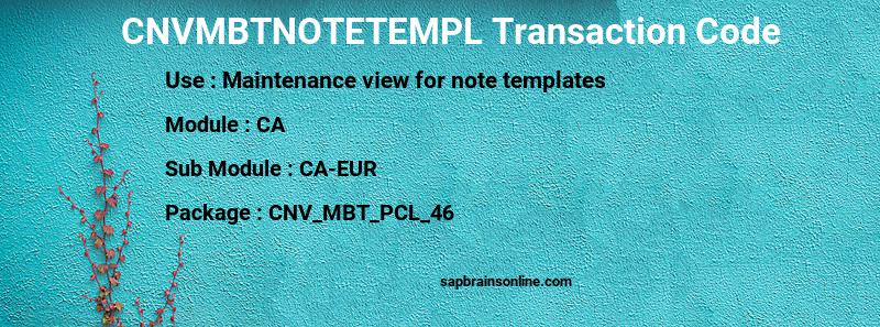 SAP CNVMBTNOTETEMPL transaction code