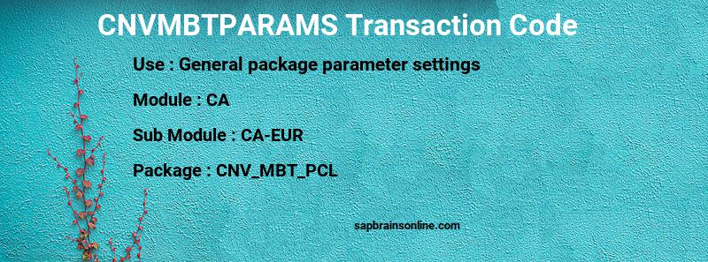 SAP CNVMBTPARAMS transaction code
