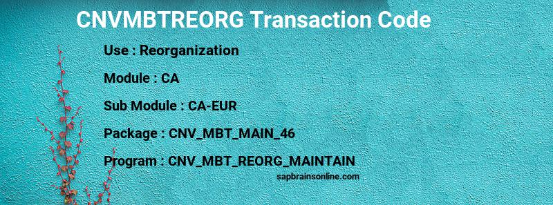 SAP CNVMBTREORG transaction code