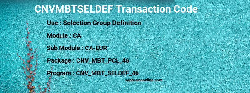 SAP CNVMBTSELDEF transaction code