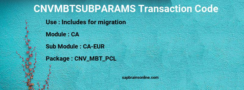 SAP CNVMBTSUBPARAMS transaction code