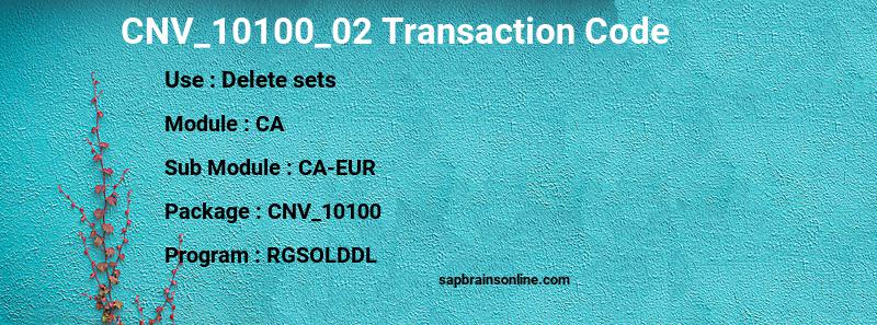 SAP CNV_10100_02 transaction code