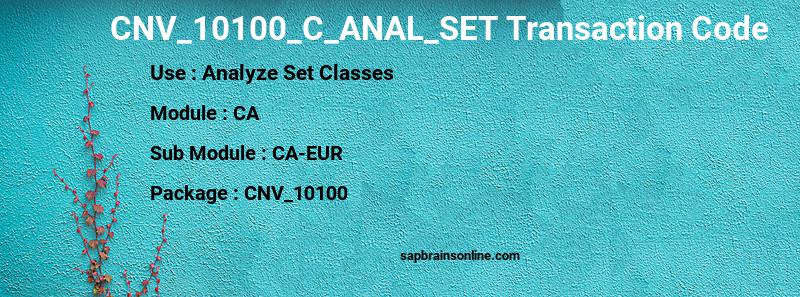 SAP CNV_10100_C_ANAL_SET transaction code