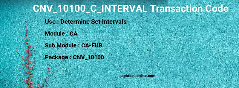 SAP CNV_10100_C_INTERVAL transaction code
