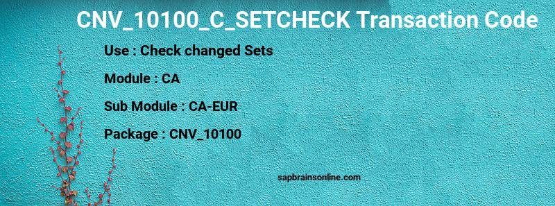 SAP CNV_10100_C_SETCHECK transaction code