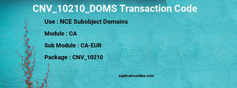 SAP CNV_10210_DOMS transaction code