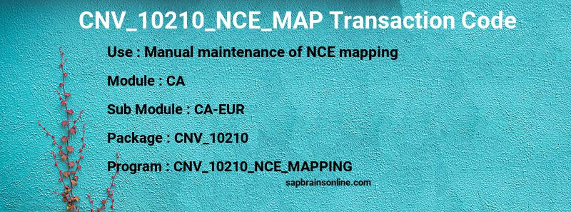 SAP CNV_10210_NCE_MAP transaction code