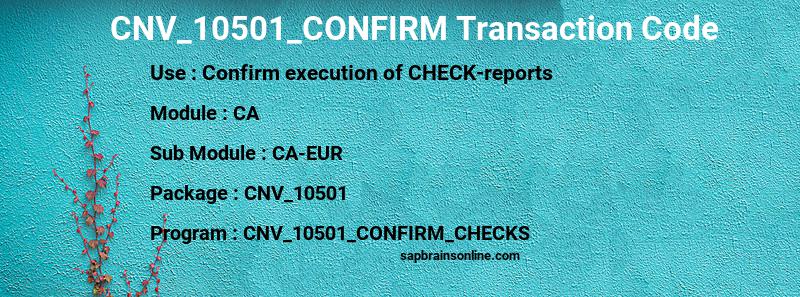 SAP CNV_10501_CONFIRM transaction code