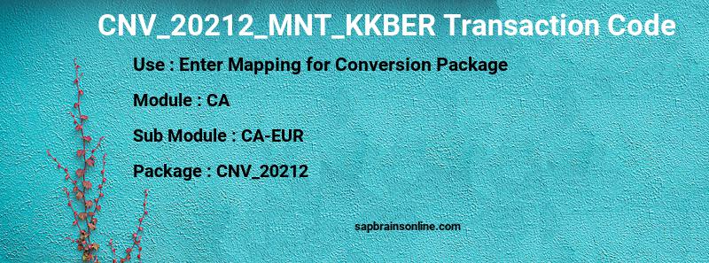 SAP CNV_20212_MNT_KKBER transaction code