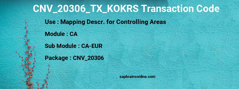 SAP CNV_20306_TX_KOKRS transaction code