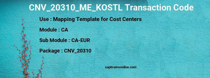 SAP CNV_20310_ME_KOSTL transaction code