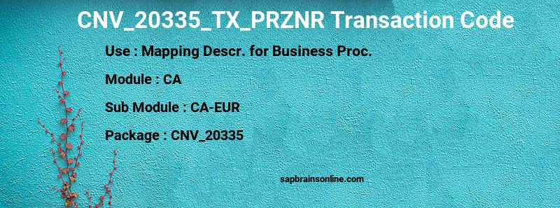 SAP CNV_20335_TX_PRZNR transaction code
